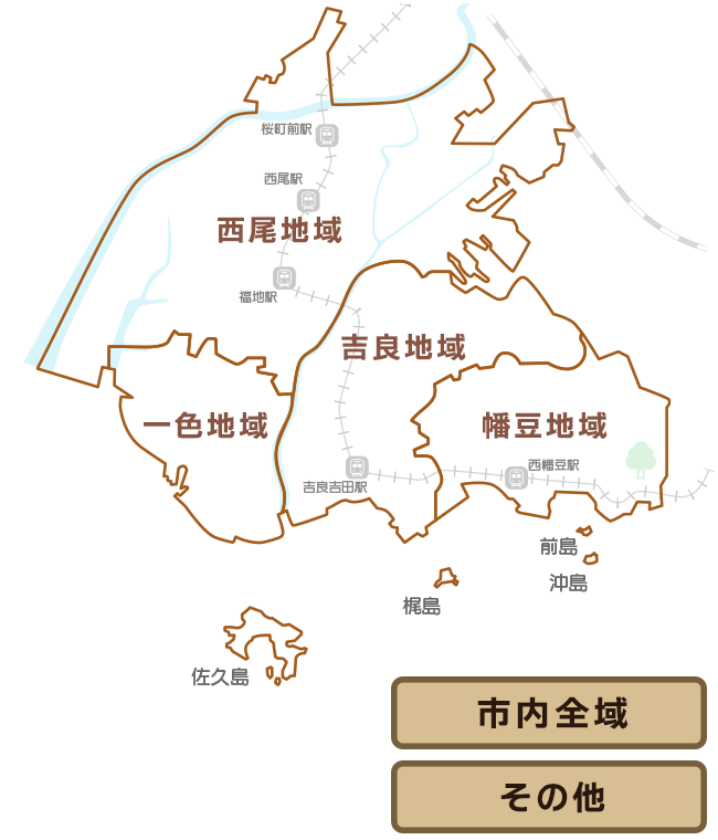 西尾市の地図